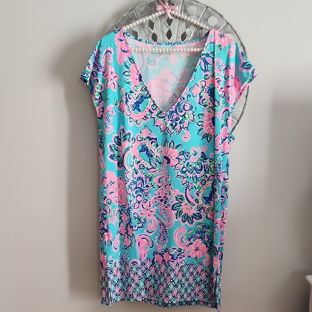 Lilly Pulitzer TALLI Coverup Size Medium Blue Horizon